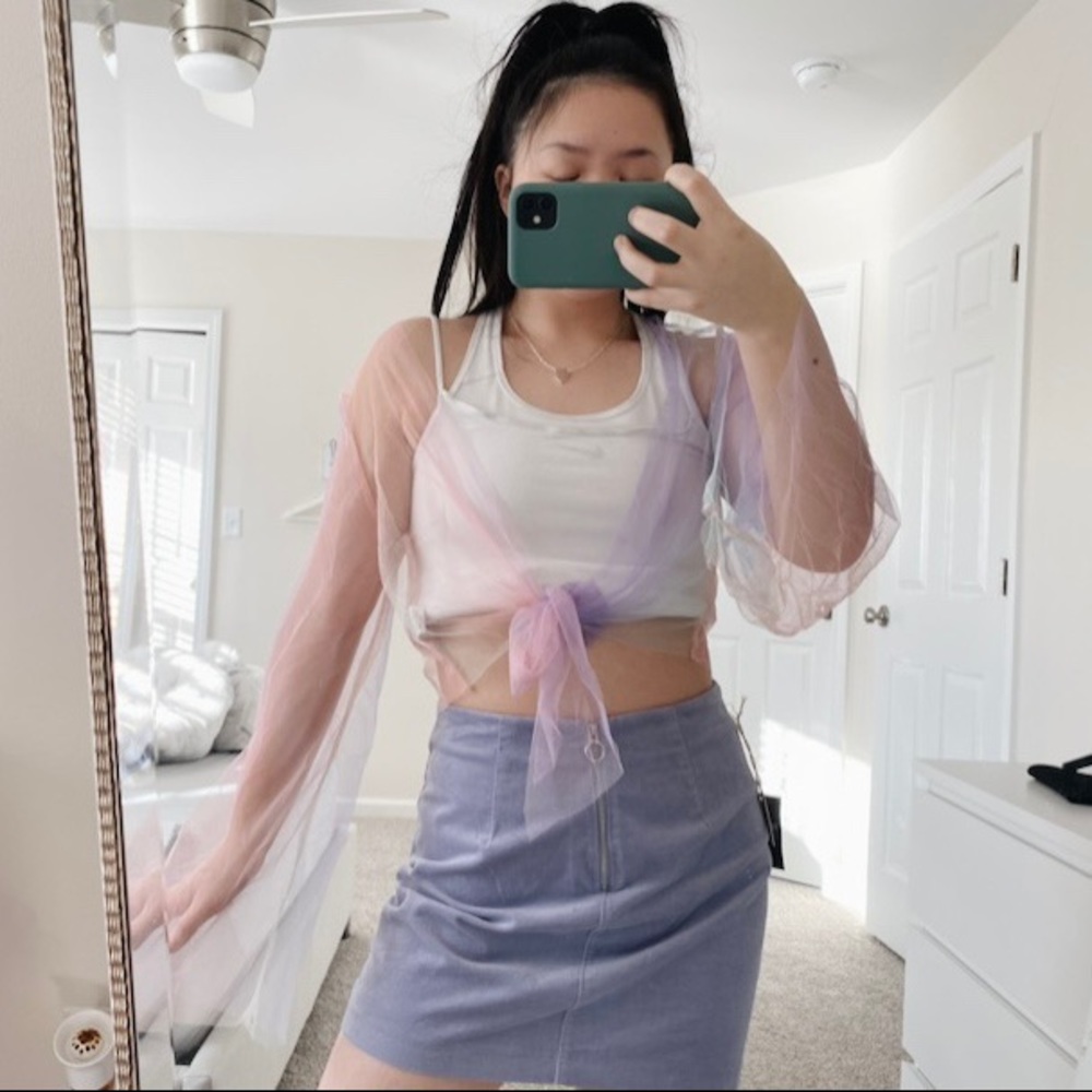 Multicolored Mesh Long Sleeve